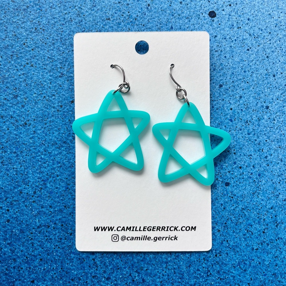 Laser cut acrylic earrings - handmade!